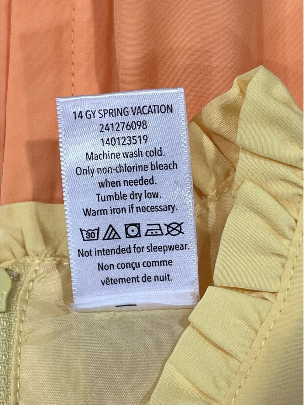 Gymboree Sunny Citrus Orange Yellow Color Block Tiered Lined Dress Size 7